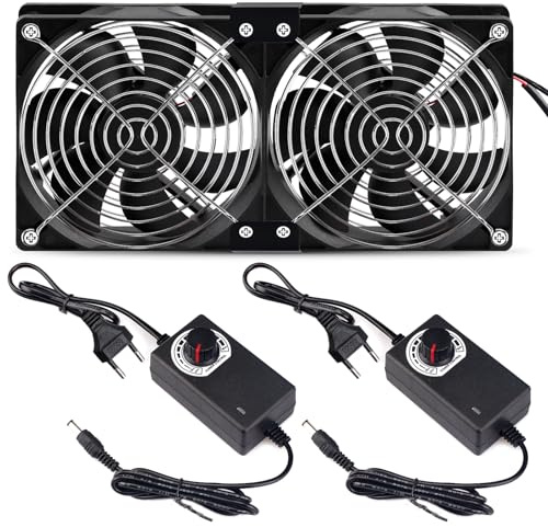 2pc Ventola Di Raffreddamento Senza Spazzole, 12v 2700 Ventola Di Raffreddamento Silenziosa, 120mm X 120mm X 25mm Brushless Fan, Ventola Per Pc 2700 Giri/Min, Per PC laptop, Tv, radio, router
