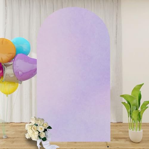 7.2FT Arch Backdrop Cover Pastel Colored Sand Plaster Texture Wedding Arch Cover Spandex Fitted Stretchy Backdrop Stand Covers for Birthday Party Wedding Decoration
