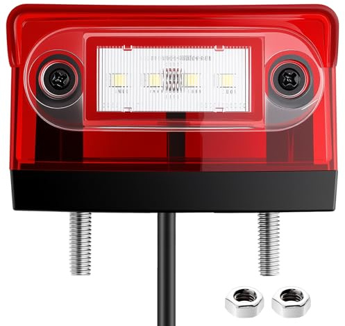 EYPINS LED Kennzeichenbeleuchtung Anhänger IP67 Wasserdicht, 12-24V Universal Nummernschildbeleuchtung 6000K Kühles Weiß Licht, E-geprüfte Kennzeichenleuchte LED für Anhänger LKW Motorrad Wohnmobil