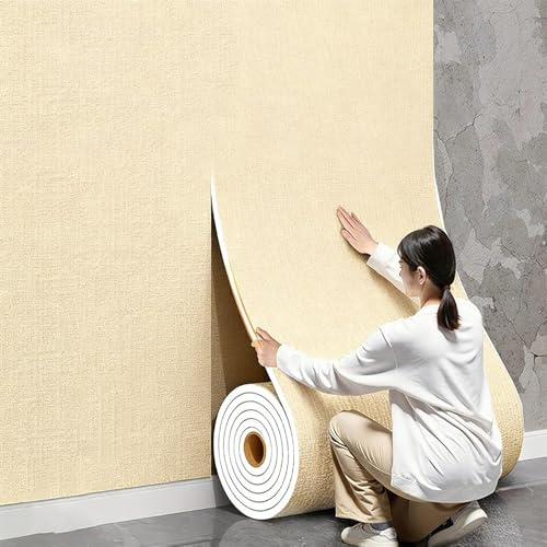Homg Papier Peint Isolant Thermique pour Murs Intérieurs, Papier Peint Isolant Autocollant, Mousse de 5 Mm, Autocollant, Imperméable, Résistant À L'humidité et Offrant Une Isolation Thermique