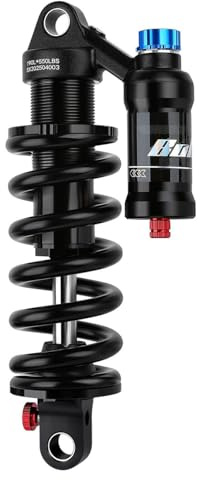 Caimcie Mountain Bike Ammortizzatore Posteriore Regolabile 190/210/230 mm Molla da 550 libbre Escursione 50/55/65 mm Rimbalzo/Compressione/Precarico/Pressione dell'Aria (200–300 PSI) B,190mm/50mm