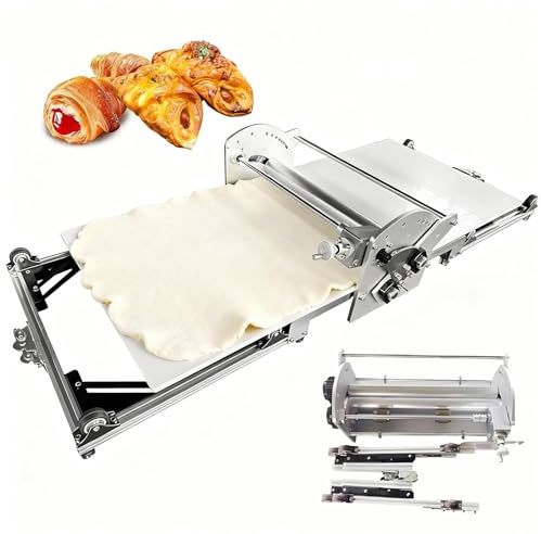 SEDAMORALLY Macchina per Pasta Sfoglia,Sfogliatrice Elettrico Professionale,Superficie Antiaderente in PPcon Spessori Regolabili,per Croissant, Pizza e Pasta