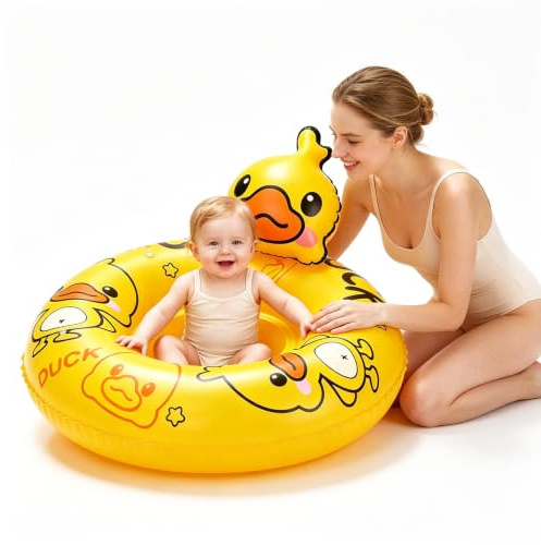 Baby Swimming Float Inflatable Baby Pool Float for Baby 6-36 Months,Elephant/Tiger/Duck/Dinosaur/Flamingo Baby Swimming Ring with Seat,Kids Rubber Ring Pool Float for Toddler Infant Boy Girl 1-3 Years
