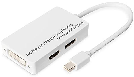 Digitus AK340509002W Adattatore da Mini Displayport a HDMI, DVI e Displayport