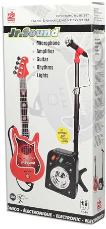 REIG 844 - Ensemble jouet Guitare à 4 cordes et Microphone amplifiés