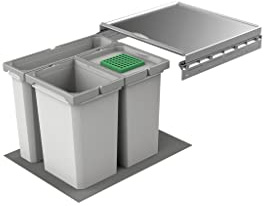 Naber Cox® Box 2T 450-3. Abfallsammler, mit Biodeckel, hellgrau.