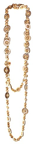 Budawi® - Halskette Kette aus Holz natur ca. 160 cm lang, Holzkette, Holzschmuck