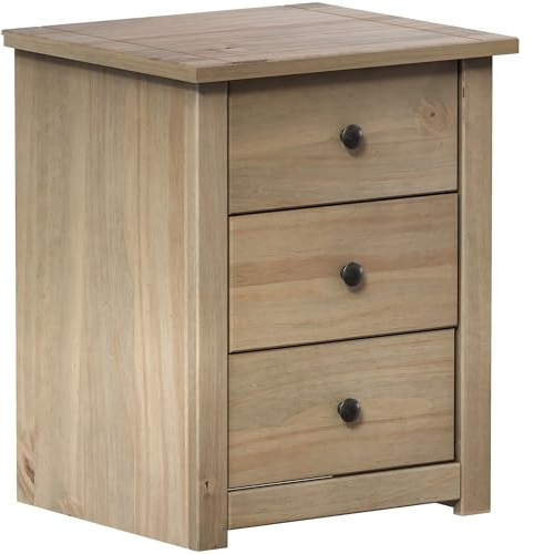 Vida Designs Panama - Mesita de Noche (3 cajones, Roble Natural)
