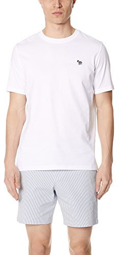 PS by Paul Smith Herren Bio-Baumwolle Zebra T-Shirt Weiß L