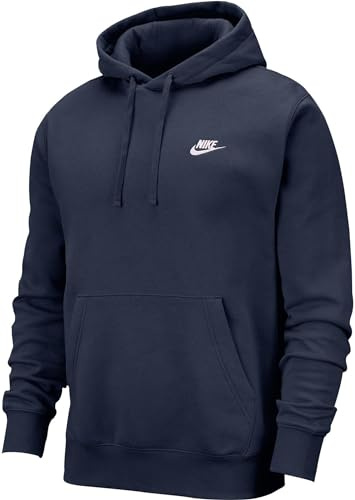 Nike M NSW Club Hoodie PO BB Sweat-Shirt Homme, Bleu (Midnight Navy/White), L
