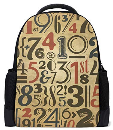 MONTOJ Rucksack mit Zahlen, Kraftpapier und Hintergrund, Polyester