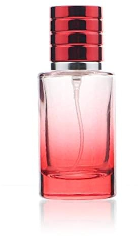 Botella de perfume de vidrio de 30ml vacía con atomizador de niebla fina (con degradado en rojo)