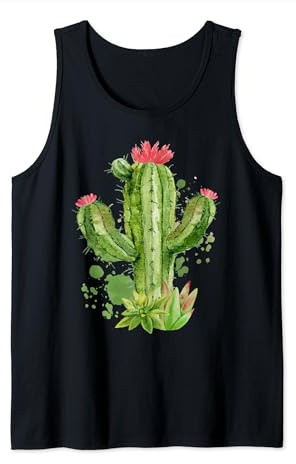 Fleurs de cactus en fleurs mignonnes I cactus succulentes Débardeur