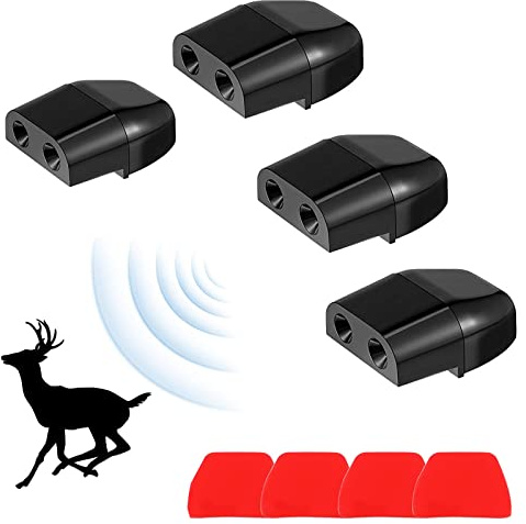 Exbrith 4 Pièces Dispositif de Sifflet d'avertissement, Sifflets de Cerf Avertissement, Faune Sifflet Ultrason, pour Voitures, Camions, Motos, Éviter de Heurter Les Animaux, Protéger Les Véhicules