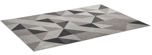 HOMCOM Alfombra de Salón Moderna Terciopelo Diamante 230x160 cm Alfombra Geométrica con Base Antideslizante para Dormitorio Oficina Estudio Multicolor