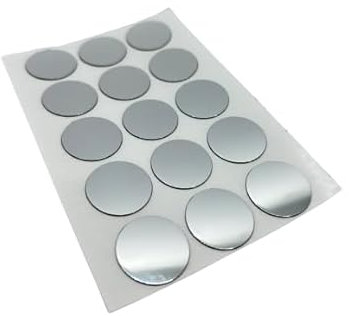 15x Selbstklebende Abdeckkappen für Schrauben, Bohrlöcher & kleine Macken - Universell einsetzbare Schraubenabdeckung (Chrom, Ø 20 mm)