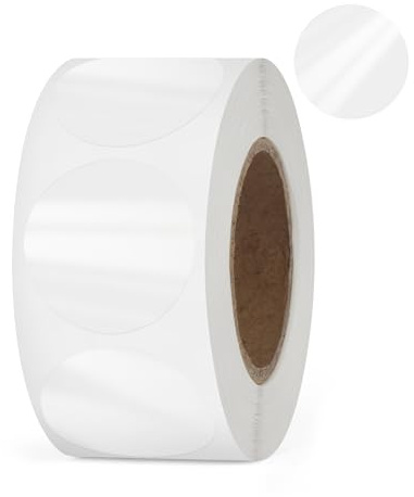 Runde Transparent Aufkleber Durchmesser 25mm Selbstklebend Clear Etiketten | Klebepunkte Klare kreis Wasserdicht für Umschläge Verschlussetiketten 500 Stück