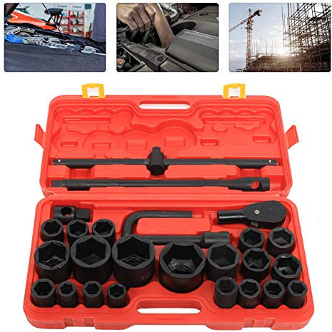 Steckschlüsselsatz Stecknüsse 26pcs, 3/4 &1 21-65mm Stecknüsse Auto Nusskasten, Stecknüsse LKW Ratschenkasten Steckschlüsselsatz, Steckschlüssel Satz Sechskant.