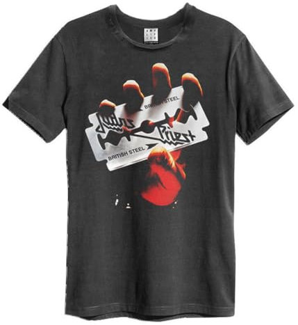Amplified T-shirt unisexe adulte British Steel Judas Priest, charbon, Taille XL