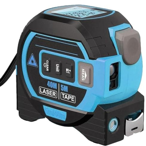 Metro a Nastro Laser 3 in 1, Telemetro Laser Digitale, con Display LCD, Mirino Laser, Metro a Nastro da 5 M, Scala in Pollici/metrica, per La Decorazione di Interni, Misurazione della Casa