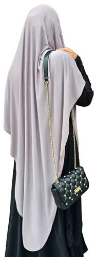 Yaqeen Jersey Khimar Langer Hijab für Muslima, Diamantschliff, Kopftuch, Lycra, Gebetskleid, muslimische Schals