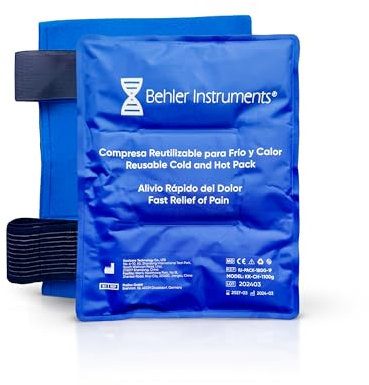 SURGICALMED - Poche de gel Chaud Froid (28 x 38 cm) - Sac de Gel Réutilisable avec Sangles - Grand Sac de Glace pour Épaules et Genoux - Poche de glace en gel - Compresses Froid/Chaud pour Entorses