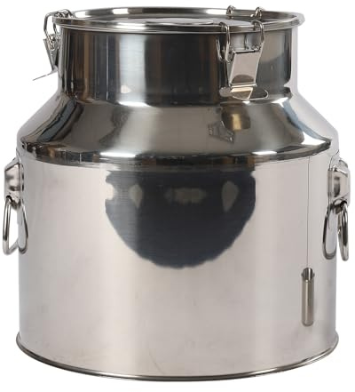 MEHOOSPVN Pichet à lait hermétique en acier inoxydable 201 - 20 l - Grande capacité - Pichet à lait multifonction - Couvercle anti-fuite avec fermeture à serrage - Pour vin, huile, jus