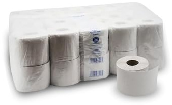 œcolife Toilettenpapier Classic Plus, 2-lagig, 40 Rollen, 380 Blatt pro Rolle, Recycling, lichtgraues Papier, Klopapier für Gewerbe, Großpackung