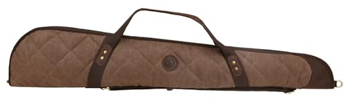 Tas Trost Gewehrtasche mit Zielfernrohr für Langwaffen 104/140 cm, Schutzhülle aus Canvas und Leder für Schrotflinten (Kaffee, 104 cm (Passend für Gewehre ohne Zielfernrohr))