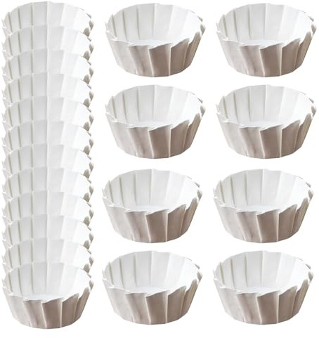 Cupcake-formar, cupcake-pappersmuggar | 50 x basques cake-bakformar, 4/6/8- pappersbakformar, dessertunderlägg, pergamentpapper för muffins och cupcakes
