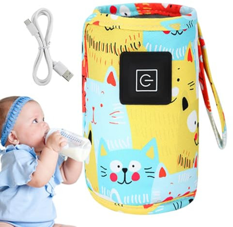 Portable Bottle Warmer - USB Baby Milk Warmer and Steriliser | Portable Baby Bottle Constant Insulator Sleeve Travel-Friendly Baby Bottle Warmer Pouches for Outdoor Indoor