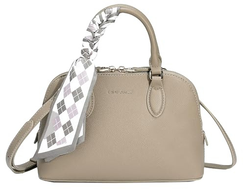 David Jones - Damen Kleine Handtasche - Umhängetasche PU Leder Frau - Elegante Schultertasche Crossbody Bag - Modische Henkeltasche - Abendtasche Alltag Stilvoll Mode Schick Design - Beige