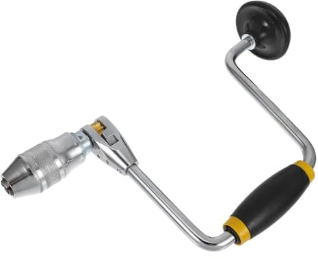 Gatuida Taladro Manual Pequeño De Acero Con Mango Antideslizante, Herramienta Perforadora De 4 Mordazas Para Paredes y Madera, Taladro De Mano Portátil Para Joyería y Manualidades