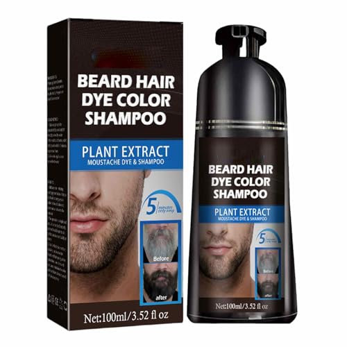 Tinte Negro Para Barba Para Hombre, 100 Ml De Champú Para Teñir La Barba, Tinte Para Bigote Duradero, Coloración Del Bigote, Herramientas Para El Cuidado De La Barba, Cobertura De Canas