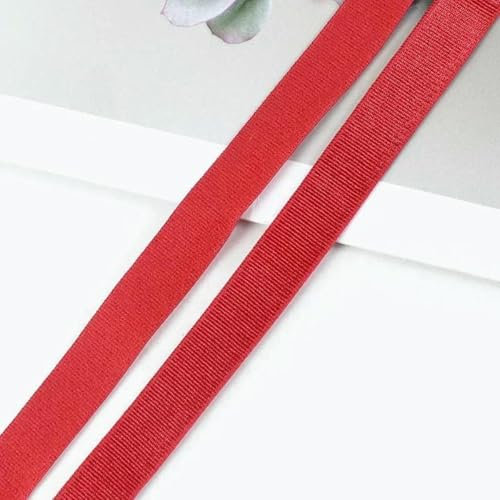 Bandas elásticas de nailon de 10 metros (6 mm-25 mm) para tirantes de sujetador, correas de goma, correas de hombro, decoración de prendas, accesorios de costura (rojo, 6 mm, 10 metros