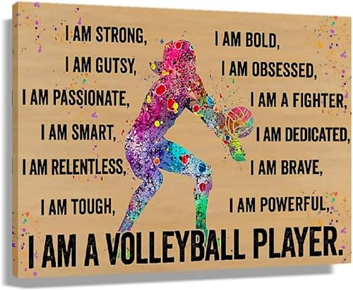 Volleyballspieler, moderne motivierende Sportposter, Vintage, ungerahmt, Kunst, Leinwand, Volleyball-Poster, Wandkunst, Zitate, inspirierende Bilder, moderne Malerei, Dekoration für Mädchen und Jung
