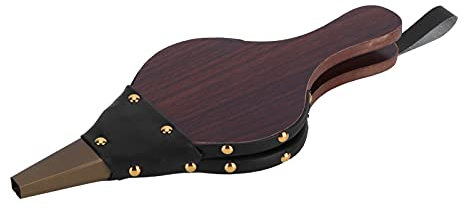 Kavolet Wooden Manual Fireplace Bellows Blower, Handheld Air Blower for Outdoor Camping BBQ Picnic Fire with Heatproof Leather and Wood Material, Great Home Decoration Ornament,