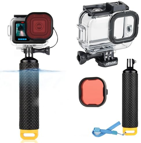 SOONSUN Waterproof Case and Handle for GoPro Hero 13/12/11/10/9 Black