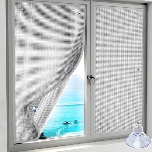 Película Aislante para Ventanas, Protector Solar para Balcony Película Reflectante Anti UV de Aluminio, Interiores Exteriores Vinilo Ventana Deorativos, Privacidad para Hogar Oficina(Gray,70x170 cm)