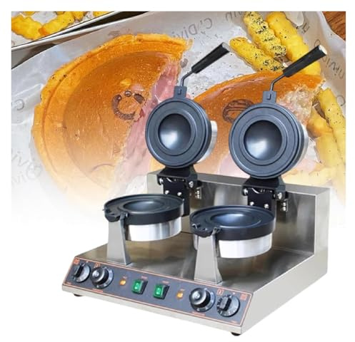 Máquina para hacer gofres，Waffleras， Máquina for hacer helados y wafles, plancha eléctrica for hacer hamburguesas, prensa antiadherente, máquina de acero inoxidable for hacer hamburguesas(Dual,220V)