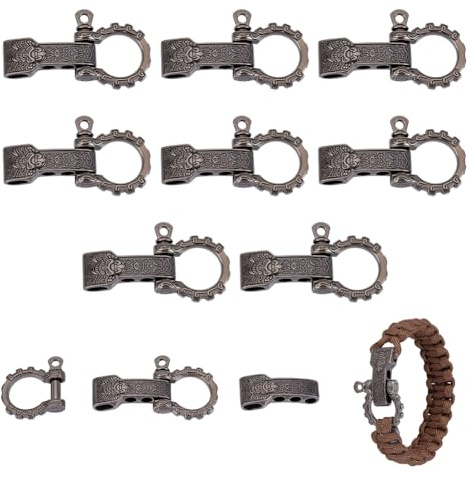 UNICRAFTALE 8 Juegos Grilletes Ancla Arco Metálico Ajustables Aleación Pasador Tornillo Gris Pizarra para Pulsera Supervivencia DIY Longitud 33.5mm