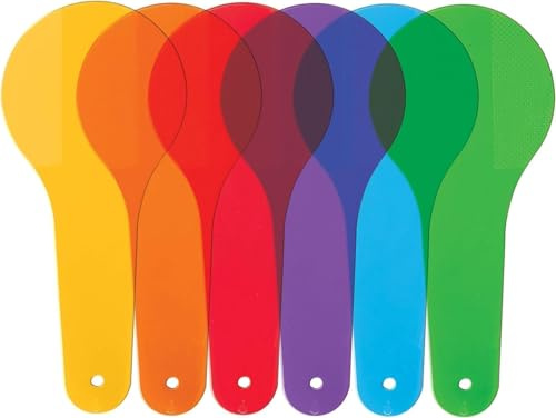 6 Pcs Color Paddles, Color Learning, Transparent Paddles, Optics Filter Plate Montessori Science Educational Painting Drawing Cognition Sciences Education,Science