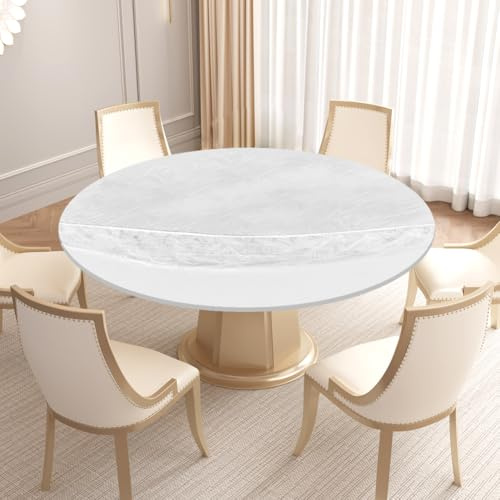 Nappe en toile cirée résistante aux intempéries - Ronde - Avec élastique - Pour l'extérieur - 152,4 cm