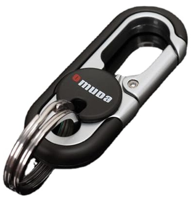 KeyCarabiner - Portachiavi per auto con 2 portachiavi staccabili, unisex, in lega di zinco ad alta resistenza, facile da smontare, mini strumenti da esterni per chiavi 'auto, chiavi di casa