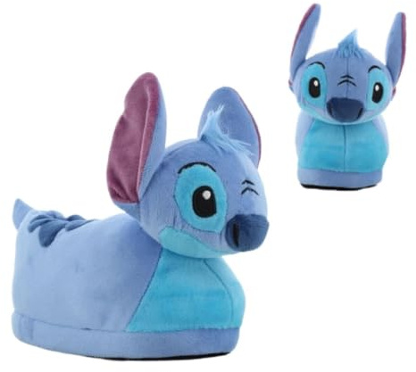 Leomil Lilo & Stitch Chaussons Enfant 3D Fluffy 3D Pantoufles Girls 24, Idée Cadeau, Bleu