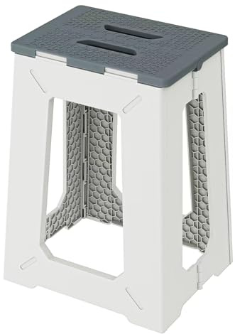 Foldable Bath Shower Safety Chair Seat, 17.7 High Anti-Slip Bench Bath tub Stool for Elderly or Seniors (ShowerChair Grey)