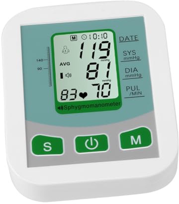 TOPPERFUN Automatisches Oberarm Blutdruckmessgerät für Tägliche Gesundheitsüberwachung mit LCD Digitalanzeige und ABS Material Einfach zu Bedienen Betrieben mit 4 Aaa Batterien