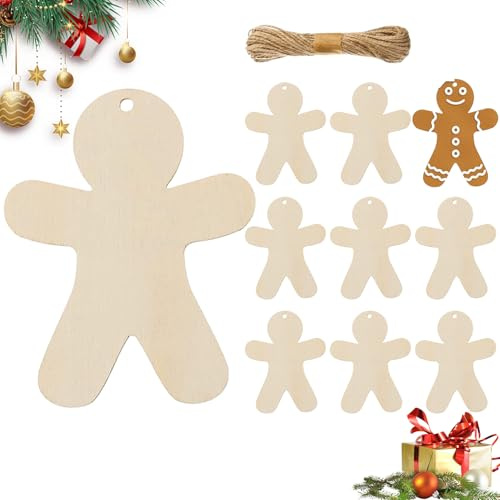 YRTUOP Holz Weihnachtsdeko Ausschneidefiguren,Mehrere Weihnachts Holzanhänger Zum Basteln | Blanko Holzscheiben Deko Für Geburtstag Hochzeit Reise Wand Fenster Zuhause,Für Fenster Wand Zuhause