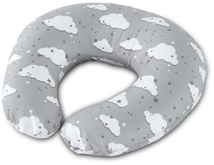 TOPCHANCES Stillkissen Stillkissenbezug Aus 100% Baumwolle Klein Für Baby,Motherhood Stilleinlagen Atmungsaktives,Herausnehmbares Und Waschbares Erstausstattung（Wolken und Sterne）