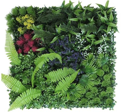 Niceminiwall Artificial Green Grass Square Plastic Lawn for Home Wall Decoration, 50x50 cm, Fake Lawn for Living Room, Hotel, Cafe, Office, Waterproof and For Easy to(1)